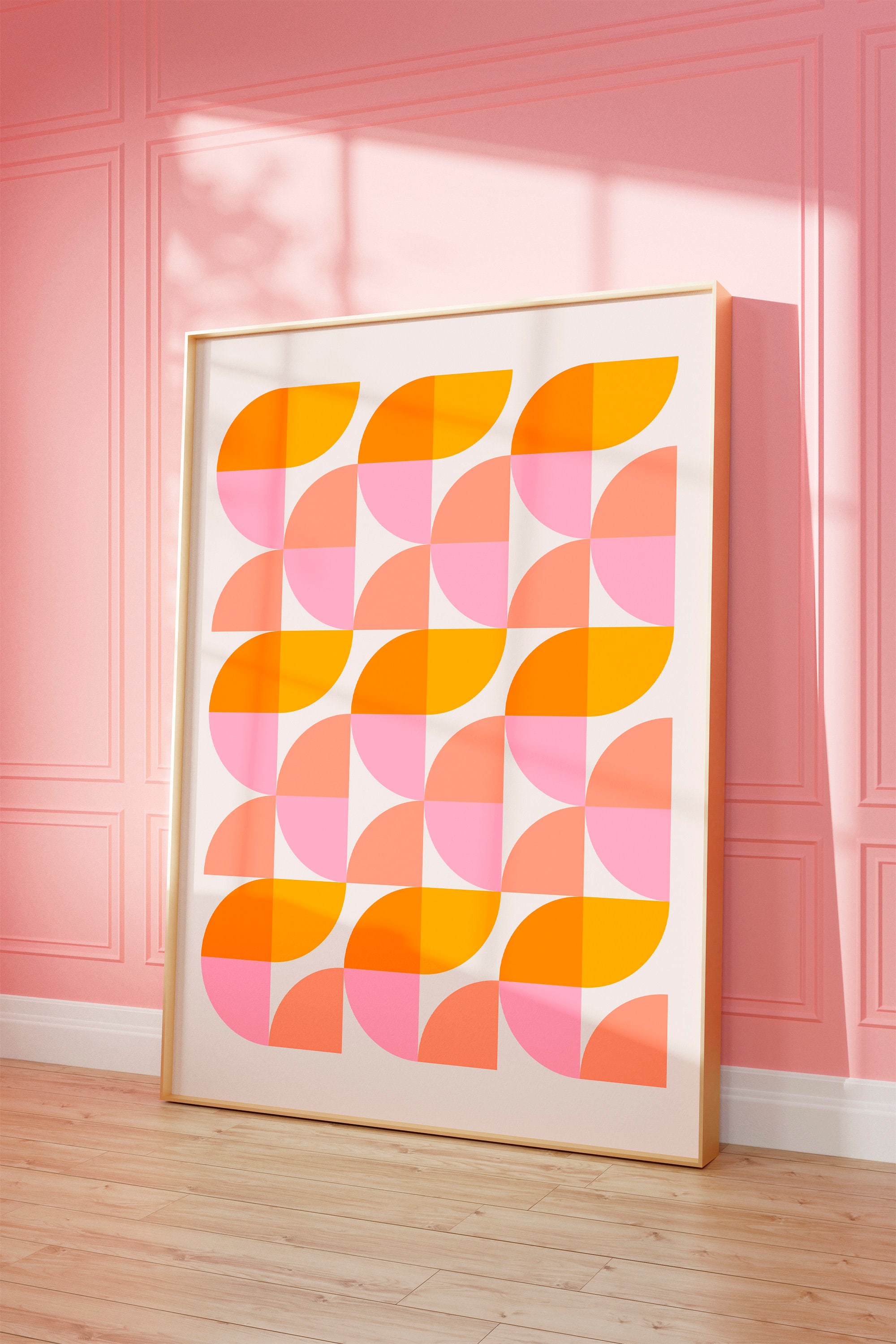 Mid Century Modern Geometric Art Print: 70s Retro Abstract Decor