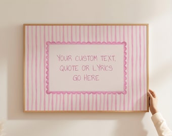 Custom Quote Print, Personalized Song Lyrics Wall Art, Customizable Text, Personalized Home Decor (Unframed)