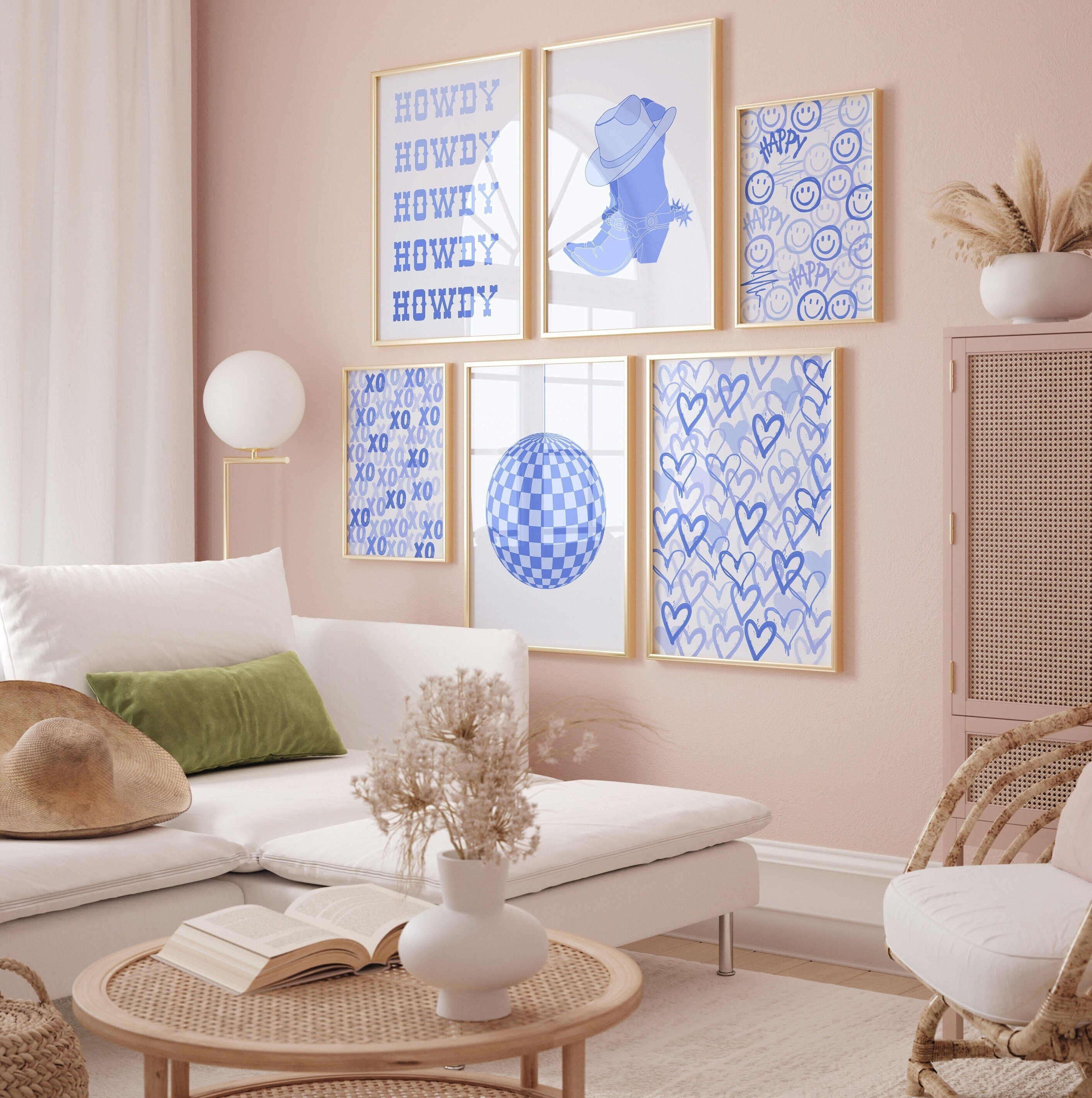 Aazon.co: Riveda 5 Pcs Navy Blue Cowgirl Wall Art Cute Girly Western...