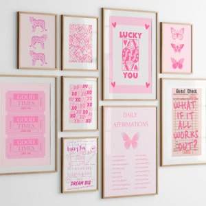 Motivational wall art Pink Preppy room decor For teen gilrs Inspirational quotes Positive Daily Affirmations College dorm decor PRINTABLE
