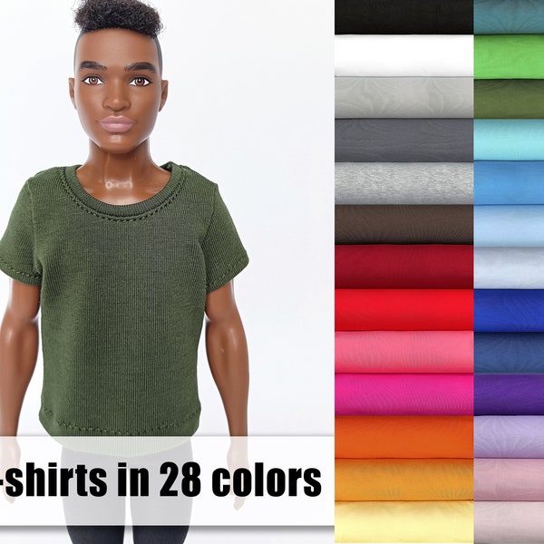 T-shirt without fastening. Clothes for 12-inch male doll