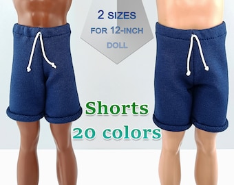 Shorts for 12-inch male doll. Natural handmade clothes