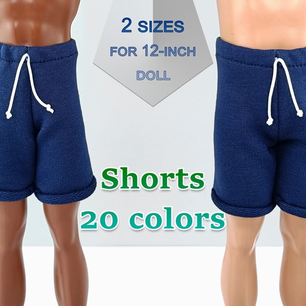 Shorts for 12-inch male doll. Natural handmade clothes