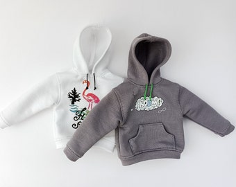 Hoodie for 12-in male dolls. Cute Velcro Clothes