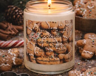 Gingerbread Cookie Soy Candle | Christmas Bakery Scent | Holiday Hostess Gift | Winter Home Decor