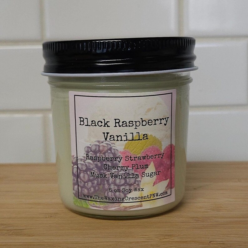Raspberry Vanilla Soy Candle Fruit Vanilla Handmade Scented Candle