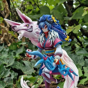 Fan Art Kindred Spirit Blossom inspired by League of Legends LOL Figurine handmade Figure Statuette