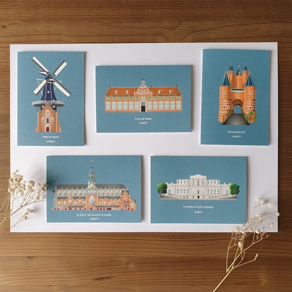 Iconic Haarlem Architecture Greetings Card Set 2 / A6