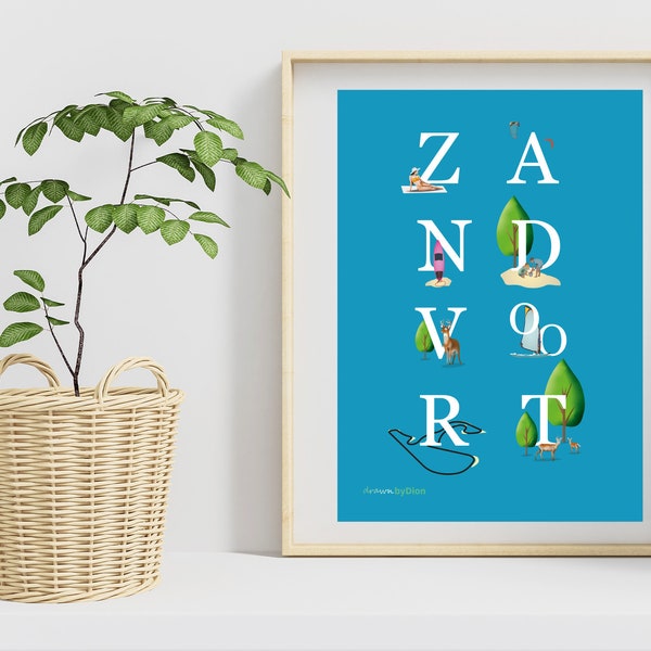 A4 Zandvoort Typographical Print / Portrait