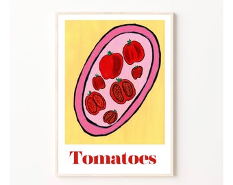 Tomato print. Kitchen poster. Home decor. Food lovers gift. Wall art. Available in different sizes.