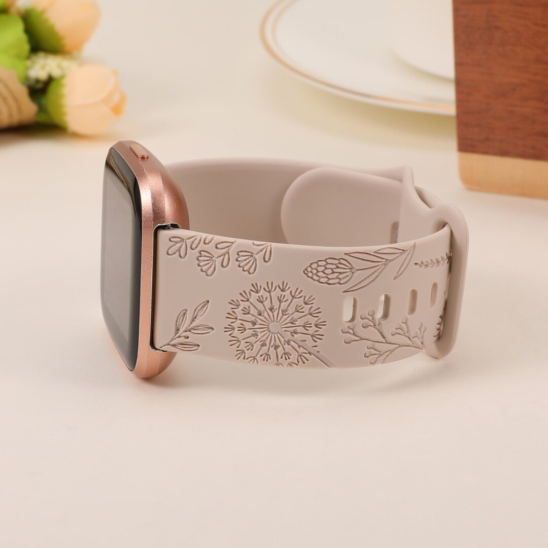 Floral Engraved Band Fitbit Versa 2 Band/versa Lite/versa Band Etsy