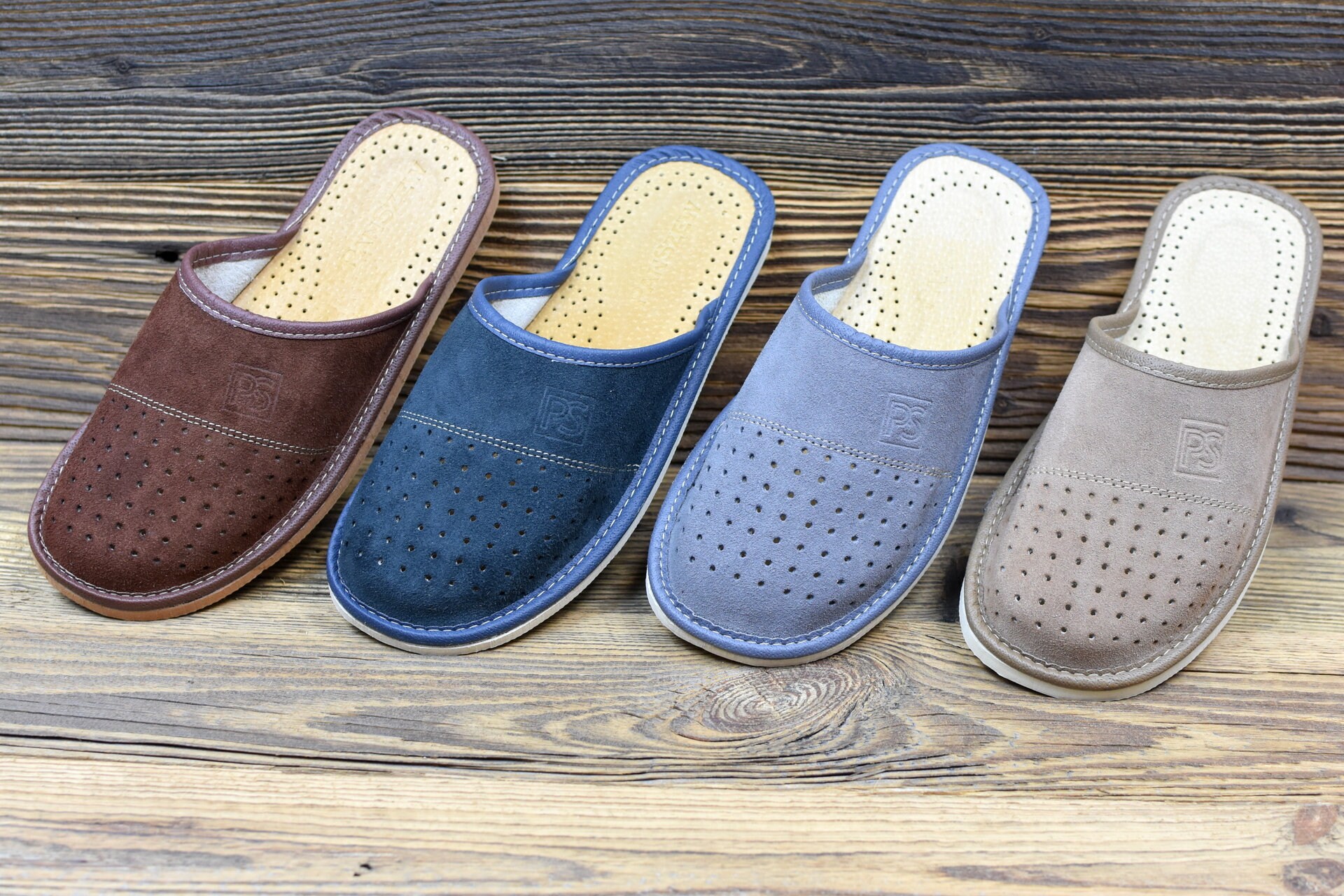 Pantofole In Vera Pelle Da Uomo Numero 40-46