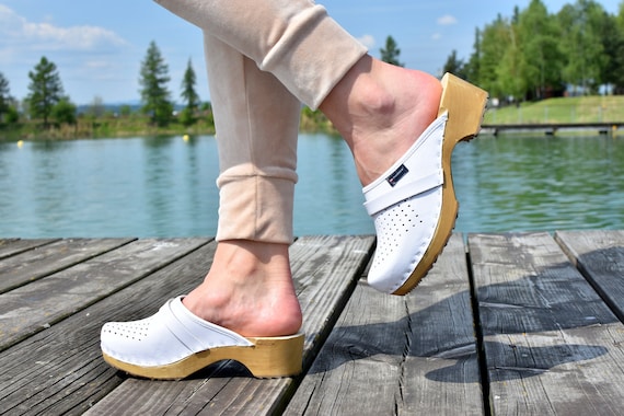 Clogs for Women Leather Swedish Wooden Clogs Handmade Orthopedic Medical Shoes Genuine Leather Shoes Polish Wooden Platform Shoes Etsy UK