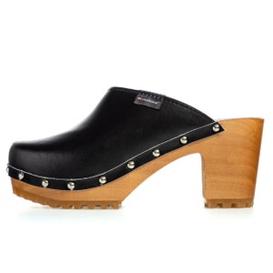 Dreamlike Women Swedish Clogs Wooden Leather Polish Clogs Handmade High Heel Clog Original Leather Shoes Wooden Platform Shoes