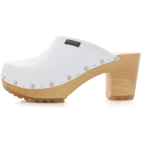 Traumhafte schwedische Clogs für Damen aus Holz, Leder, polnische Clogs, handgefertigte High-Heel-Clogs, Original-Lederschuhe, Holz-Plateauschuhe