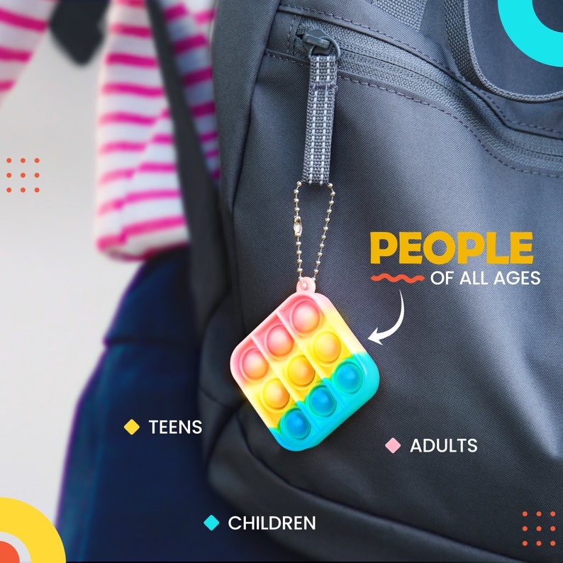 15 Mini Pop It Keychain Fidgets for Party Favors and Classroom Etsy