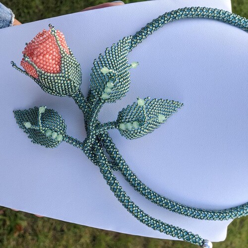 Salmon rose with shops earrings