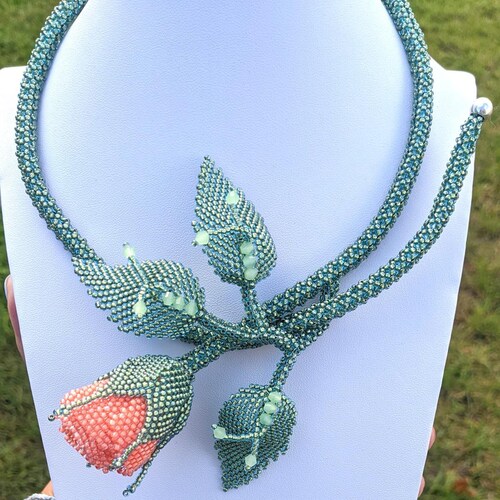 Salmon rose with shops earrings