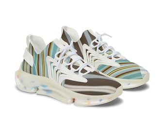 WOMEN'S Colorful Multi-Stripe lightweight Slip-on Mesh Sneakers