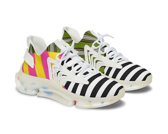 WOMEN'S Colorful Multi-Stripe Lightweight Slip-on  Mesh Sneakers