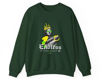 Statue of David Crowned Graphic Endless Sweatshirt | Neon Graffiti Art