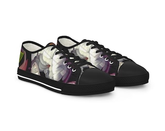 MEN'S Low Top Sneakers with Large Floral Print | Lightweight canvas shoes