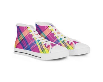 MEN'S Retro Rainbow Pride Canvas High Top Sneakers