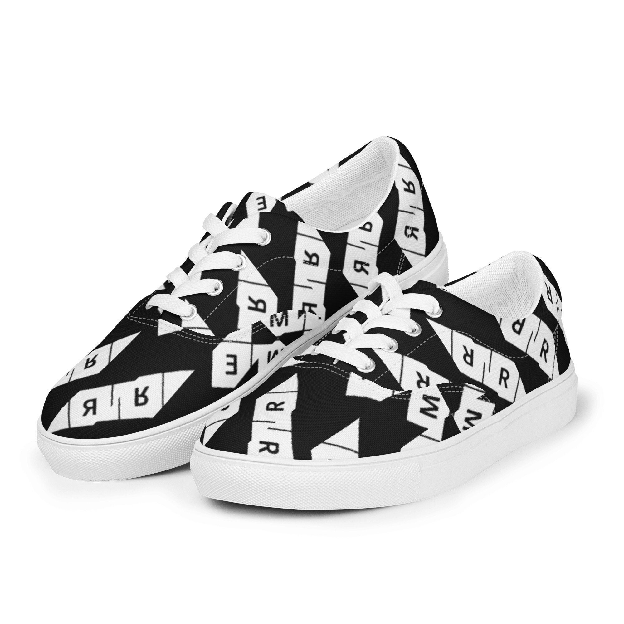 Mens Canvas Lace up Vans Style Sneakers 