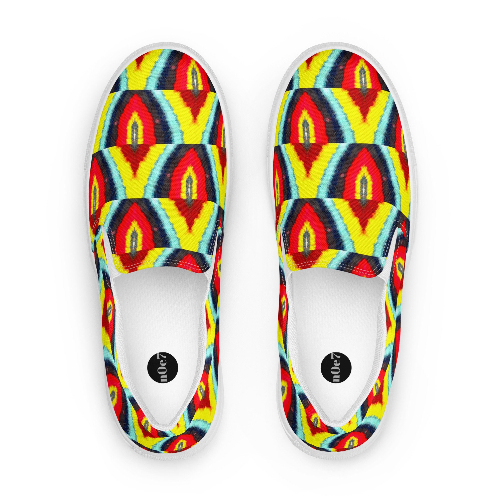 Heren slip-on canvas vans stijl loafers met grafische patroon print in levendige kleuren geweldige cadeaus voor hem Schoenen Herenschoenen Loafers & Instappers indoor outdoor schoenen mannen uniek 