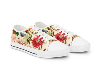 Sneakers basse da uomo con stampa floreale Chinoiserie / Scarpe in tela leggere