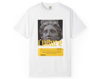 Artsy Roman Bust Head Graphic T-Shirt | Minimalist Classical Statue Tee