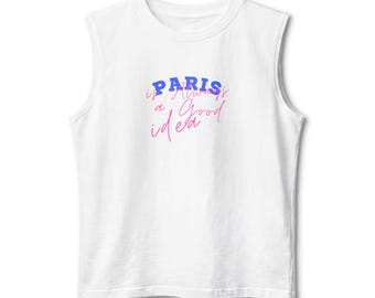 Paris script graphic Tank Top | Paris is a good idea