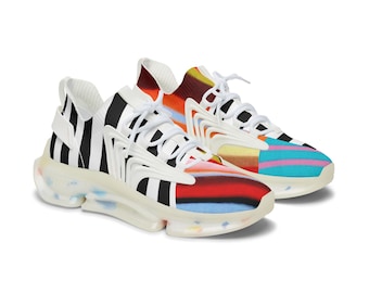 WOMEN'S Colorful Multi-Stripe Lightweight Slip-on Mesh Sneakers