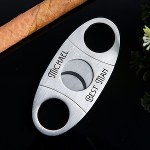 Custom Cigar Accessories Engraved Cigar Cutter for Men Gift for Dad, Personalized Cigar Cutter, Boyfriend gift Groomsman Gift proposal
