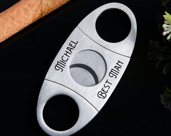 Custom Cigar Accessories Engraved Cigar Cutter for Men Gift for Dad, Personalized Cigar Cutter, Boyfriend gift Groomsman Gift proposal