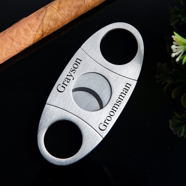 Personalized Cigar Cutter, Engraved Cigar Cutter for Men Gift for Dad, Boyfriend gift Groomsman Gift proposal, Custom Cigar Accessoriesc