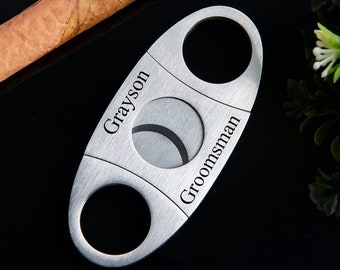 Tagliasigari personalizzato, tagliasigari inciso per gli uomini regalo per papà, regalo fidanzato Groomsman proposta regalo, accessori per sigari personalizzati