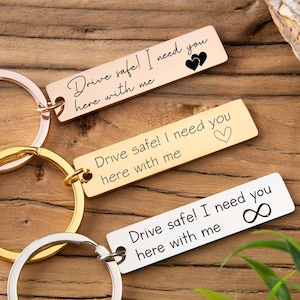 Personalized Key rings Custom Bar Keychain Stainless keychain Drive Safe Keychain Engraved Key ring Metal Keychain for Men Engraved Keychain