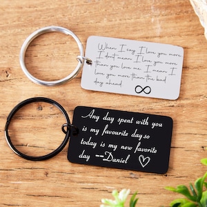 Keyring Personalsed Keychain for Dad Custom Engrave Key ring Stainless keychain Drive Safe Keychain for Her Bar Keychain Back to School Gift