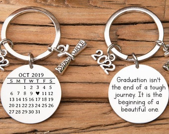 Custom Calendar Keychain Engrave keychain Personalized Keychain Graduation Keychain Class of 2022 Grad Keychain Graduation 2022 Gift for Her