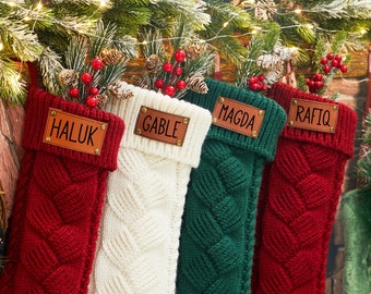 Personalized Stockings,Christmas Stockings With Name,Leather Stocking,Christmas Gift,2023 Family Stocking,Knitted Stocking,Holiday Stockings