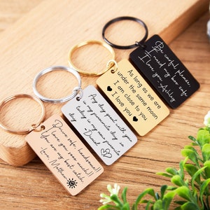 Personalized Keychain Custom Keyring Engraved Key ring Stainless keychain Drive Safe Keychain Gifts  for Mom Bar Keychain Best Friend Gifts