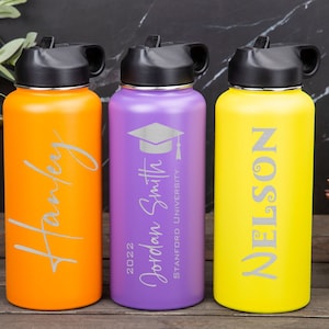 Engraved Bottle with Name Personalized Water Bottle Custom Drink Bottle with Straw Groomsmen Water bottle for Christmas Water bottle Gifts