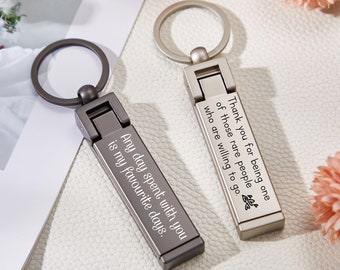 Personalised Table Hook, Custom Keyring, Stainless Keychain, Folding Bag Hanger, Engraved Keyring, Husband Gift, Bar Keychain, Mens Keychain