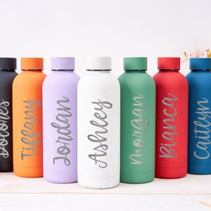 Personalized Engraved Water Bottle,Custom Insulated Water Bottle W/Name,Wedding Tumbler,Bridesmaid GIft,Corporate Gift for Her, Gym Bottle
