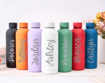 Personalized Engraved Water Bottle,Custom Insulated Water Bottle W/Name,Wedding Tumbler,Bridesmaid GIft,Corporate Gift for Her, Gym Bottle