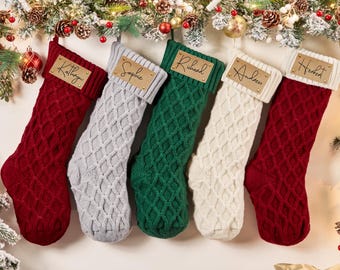 2025 Christmas Stockings With Name,Family Stockings,Holiday Stockings,Engraved Knitted Christmas Stockings,Christmas Gifts,Christmas decor