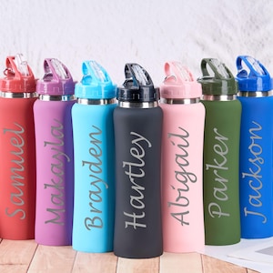Engraved Water Bottles With Straw,Personalized Insulated Water Bottle,Name Water Bottle,Custom Steel Water Bottle,Christmas Gift For Him/Her