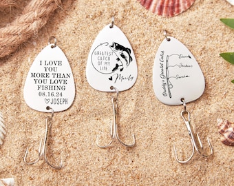 Fishing Gifts for Men-Engraved Fishing Lure-Personalized Fishing Keychain Gift-Fathers Day Giftt-Fishing Gift for Husband-Catch Fishing Lure