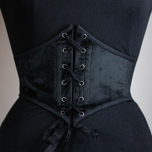 Black velvet corset belt